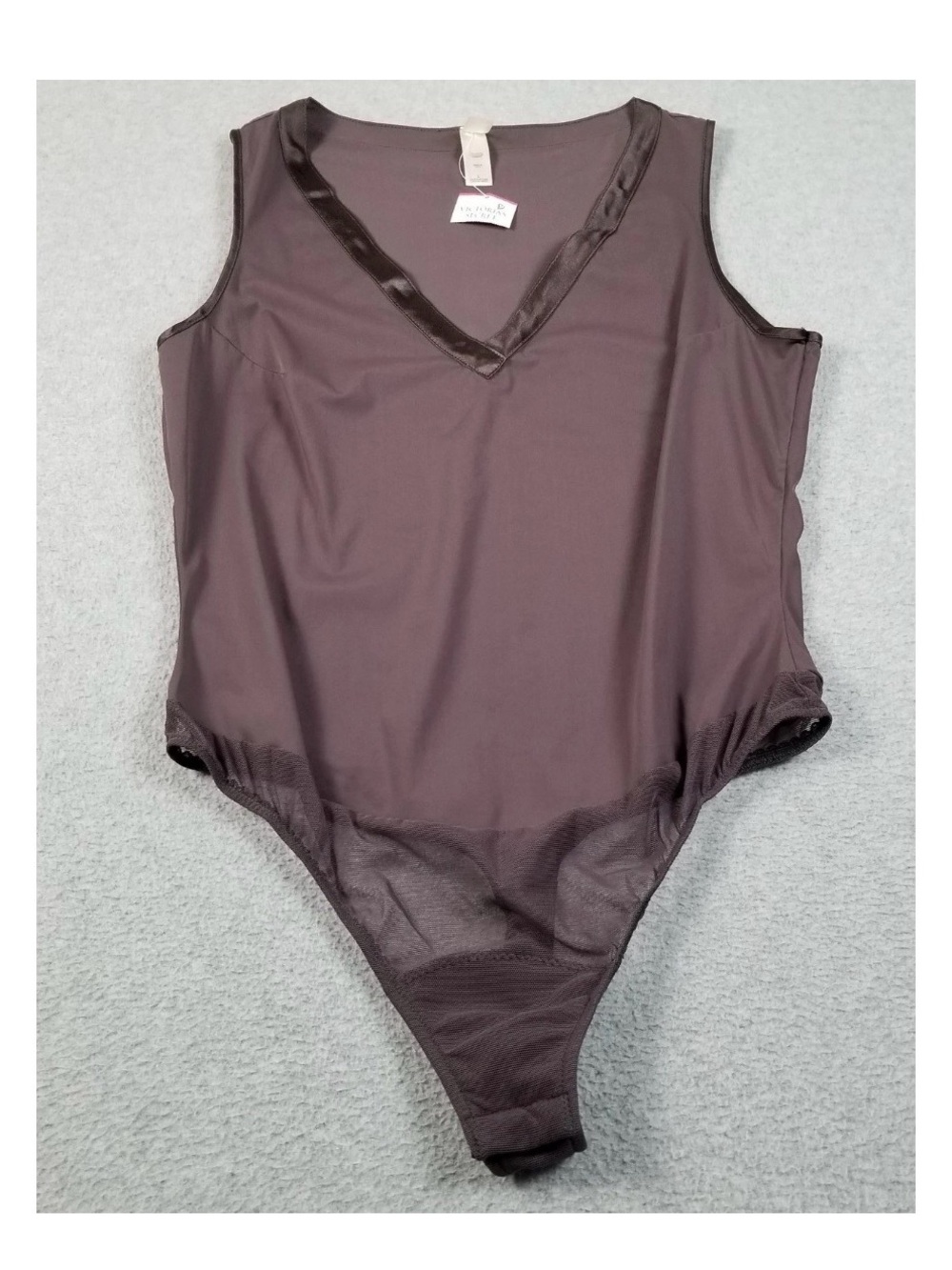 NEW Victoria's Secret Bodysuit Women L Large Plum Thong 90s Pink Heart Label VTG